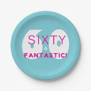 Sixty and Fantastic 60th Birthday Party Supplies Paper Plate