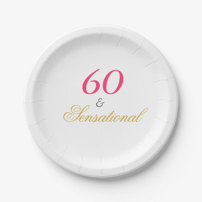 Sixty and Sensational Paper Plate (Front)