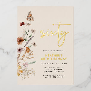Sixty Birthday Foil Invitation