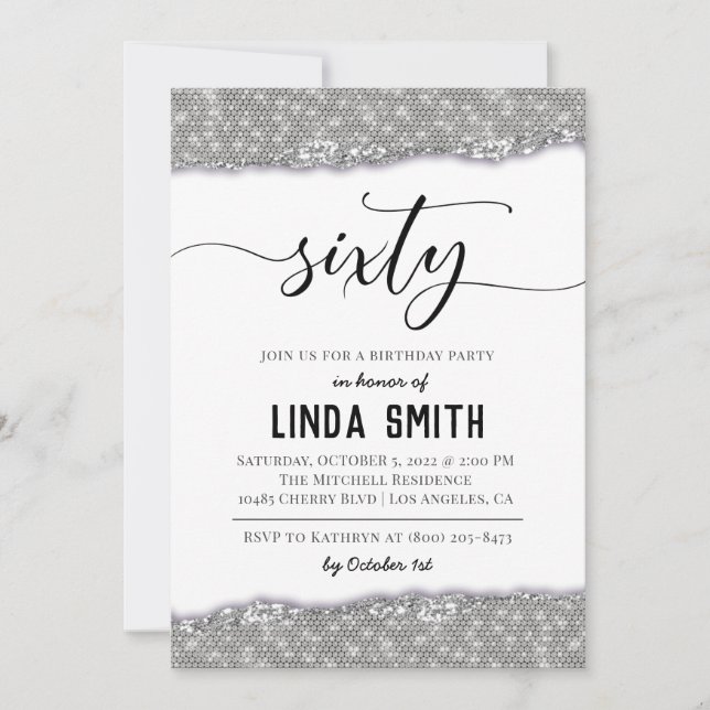 Sixty Diamond Birthday Invitation (Front)