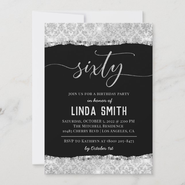Sixty Diamond Birthday Invitation (Front)