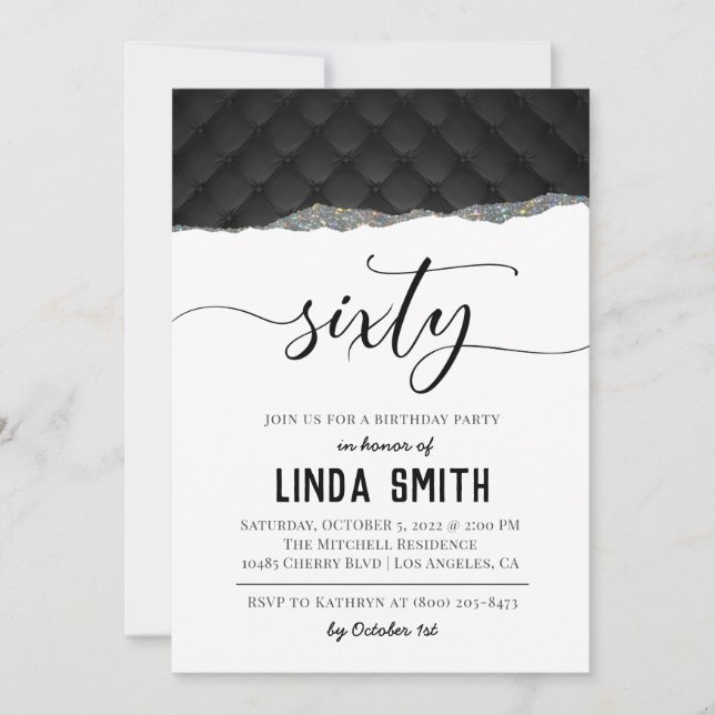 Sixty Diamond Birthday Invitation (Front)