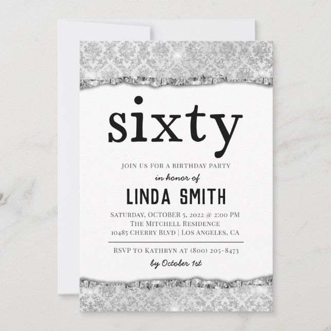 Sixty Diamond Birthday Invitation (Front)