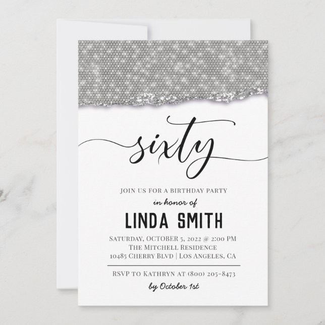 Sixty Diamond Birthday Invitation (Front)