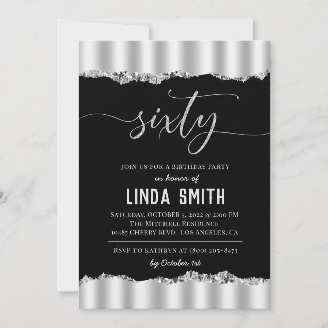 Sixty Diamond Birthday Invitation (Front)