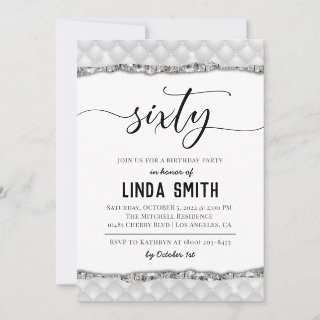 Sixty Diamond Birthday Invitation (Front)