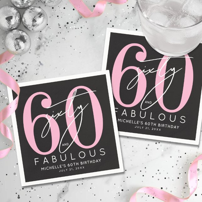 Sixty Fabulous 60th Birthday Party Napkin (Sixty Fabulous 60th Birthday Party Napkins )