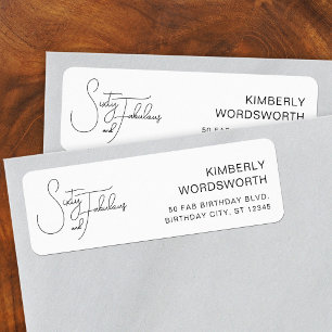 Sixty Fabulous 60th Birthday Party Return Address