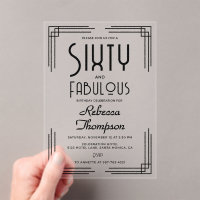 Sixty Fabulous Black White Art Deco 60th Birthday