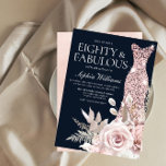 Sixty & Fabulous! Dusty Rose Floral 80th Birthday Invitation<br><div class="desc">Sixty & Fabulous! Dusty Rose Floral 80th Birthday Invitation

See matching collection in Niche and Nest Store

Many thanks</div>