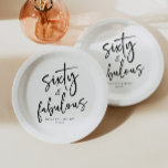 Sixty & Fabulous Minimal 60th Birthday Party Paper Plate<br><div class="desc">This is a Sixty & Fabulous Minimal Minimalist Black White 60th Birthday Party Paper Plates!</div>