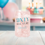 SIXTY HELL YEAH! Funny Turquoise 60th Birthday<br><div class="desc">Cheers to sixty and still sparkling! This “SIXTY HELL YEAH!” personalized can glass in vibrant turquoise makes a fierce statement for a milestone celebration. Add the birthday star’s name to create a unique keepsake they’ll love. Fun, customizable, and made to stand out at any sixtieth birthday bash — perfect for...</div>