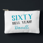 Sixty Hell Yeah! Funny Turquoise 60th Birthday Accessory Pouch<br><div class="desc">Turn sixty in style! This personalized accessory pouch in vibrant turquoise is perfect for holding cosmetics, party supplies, or everyday items. Customizable with her name, it’s a bold, fun, and practical gift. Pairs beautifully with other items in the “Sixty Hell Yeah!” birthday collection—because sixty deserves to be celebrated out loud....</div>