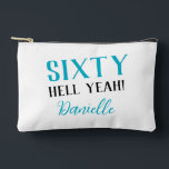 Sixty Hell Yeah! Funny Turquoise 60th Birthday Accessory Pouch<br><div class="desc">Turn sixty in style! This personalized accessory pouch in vibrant turquoise is perfect for holding cosmetics, party supplies, or everyday items. Customizable with her name, it’s a bold, fun, and practical gift. Pairs beautifully with other items in the “Sixty Hell Yeah!” birthday collection—because sixty deserves to be celebrated out loud....</div>