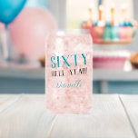 SIXTY HELL YEAH! Funny Turquoise 60th Birthday Can Glass<br><div class="desc">Cheers to sixty and still sparkling! This “SIXTY HELL YEAH!” personalized can glass in vibrant turquoise makes a fierce statement for a milestone celebration. Add the birthday star’s name to create a unique keepsake they’ll love. Fun, customizable, and made to stand out at any sixtieth birthday bash — perfect for...</div>