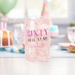 SIXTY HELL YEAH! Personalized Pink 60th Birthday Can Glass<br><div class="desc">Make their sixtieth unforgettable — because bold and fabulous were made to go together. This personalized “SIXTY HELL YEAH!” can-shaped glass in hot pink is perfect for sassy party vibes. Add any name for a custom gift that brings the fun. Whether it's for cocktails, mocktails, or birthday bubbly, this glass...</div>