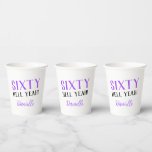 Sixty Hell Yeah Personalized Purple 60th Birthday Paper Cups<br><div class="desc">Make their sixtieth celebration extra fabulous with these vibrant purple "Sixty Hell Yeah!" paper cups. Personalized for that perfect punch of attitude,  they’re ideal for cocktails and celebration sips with style.

Pair it with other products from the collection for a fully coordinated birthday bash.</div>