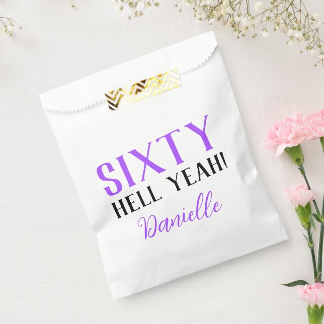 Sixty Hell Yeah! Purple 60th Birthday  Favour Bag (Sealed)