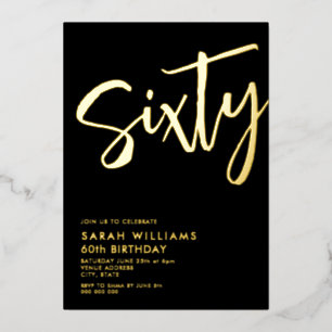 Sixty Modern Black Gold 60th Birthday