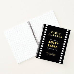 Sixty & Sassy Black Gold Party Planner Roaring 20s Notebook