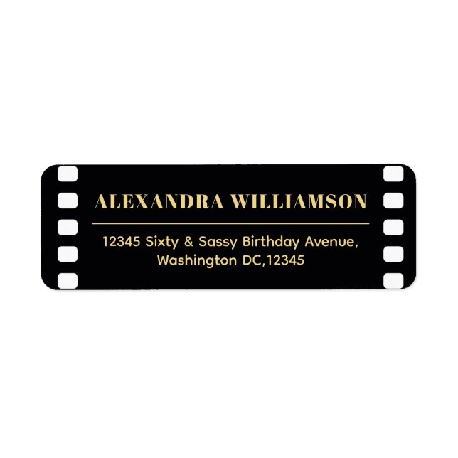 Sixty&Sassy Black Gold Roaring 20s Adresse de reto (Devant)