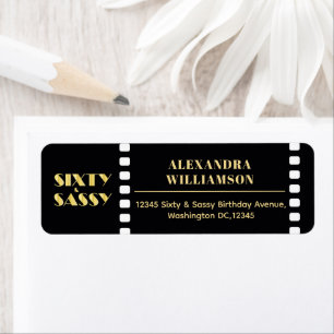 Sixty&Sassy Roaring 20s Birthday Return Address 