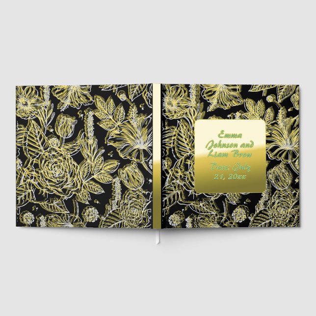 Size: 9" x 6", NullValue, Paper: White 70 lb Uncoa Guest Book (Full)