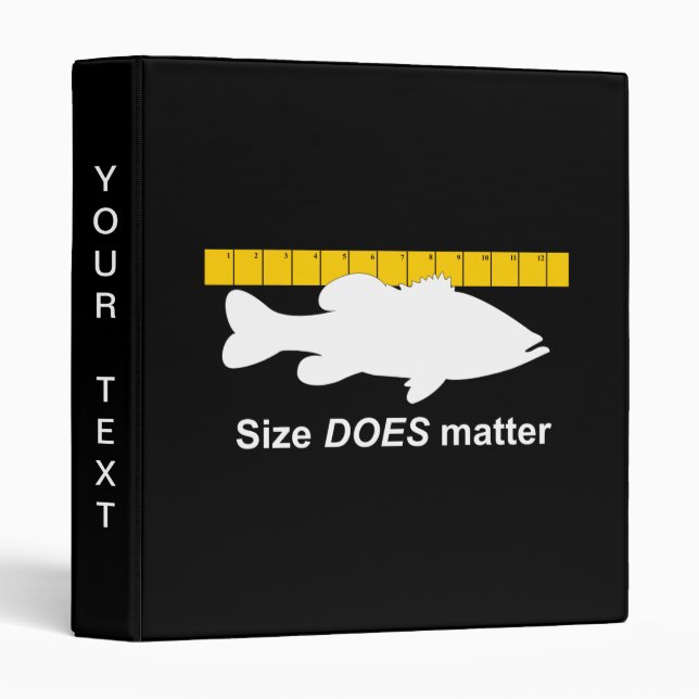 "Size Does Matter" - Funny bass fishing Binder (Front/Spine)