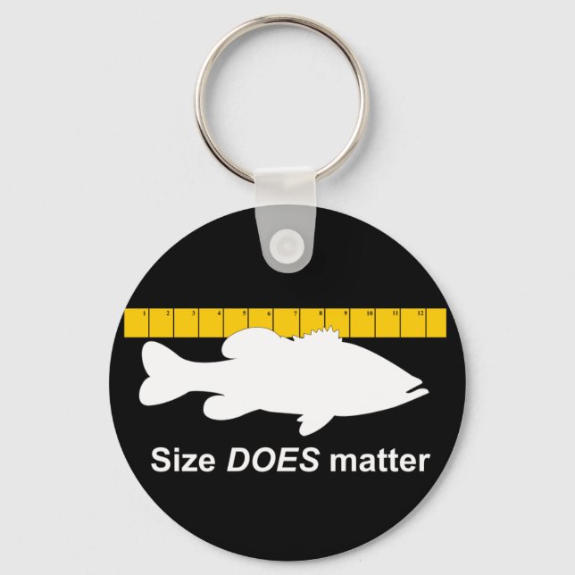 "Size Does Matter" - Funny bass fishing Keychain (Front)