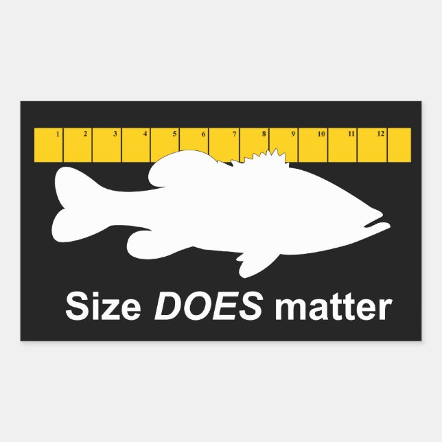 "Size Does Matter" - Funny bass fishing Sticker (Front)