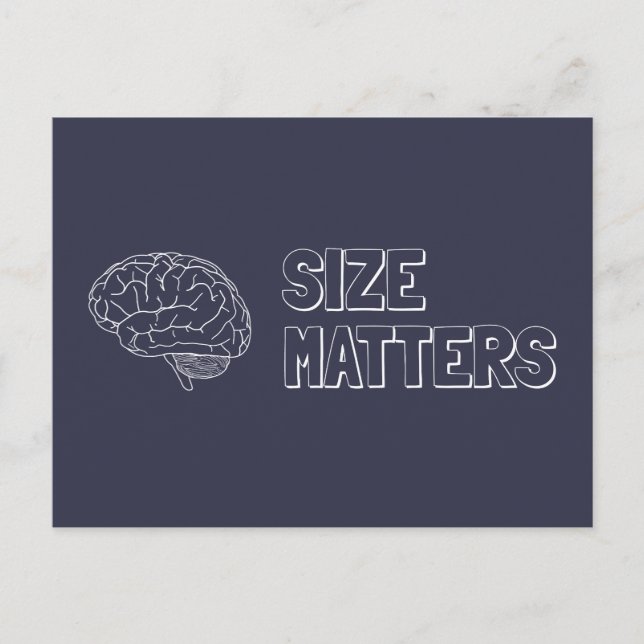 Size Matters Brain Joke Postcard (Front)
