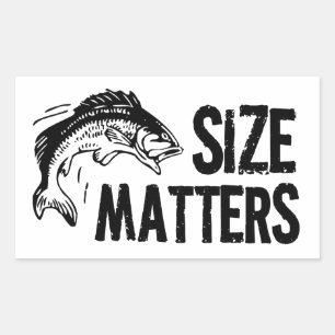 Size Matters! Funny Fishing Design Sticker