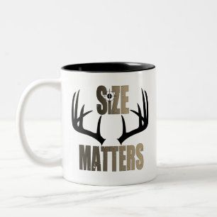 Size Matters Funny Hunting Two-Tone Coffee Mug