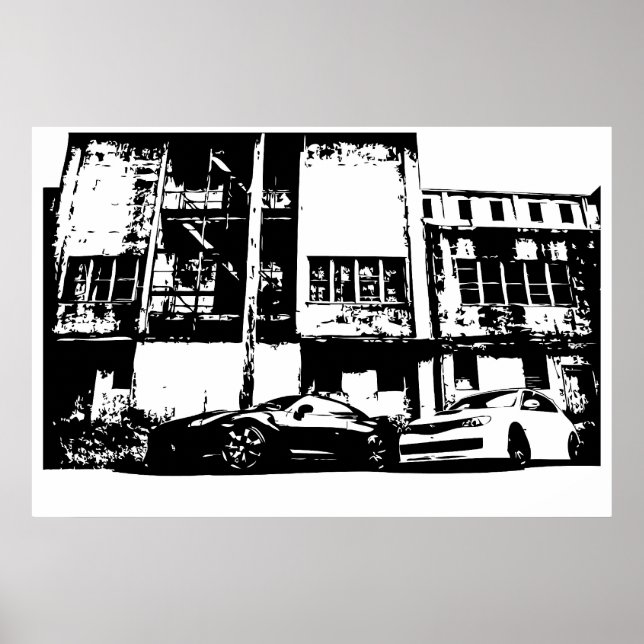 sized - Skyline with WRX Impreza Subbie Poster (Front)