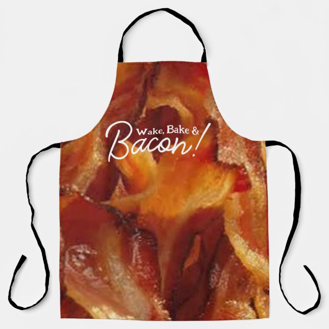 Sizzler Bacon Apron: Customize Wake, Bake & Bacon  Apron (Front)