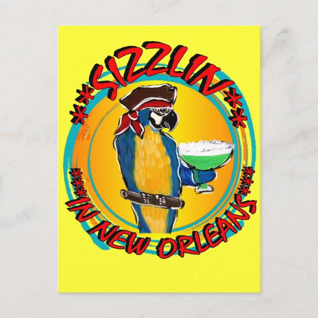 SIZZLIN PARROTS POSTCARD (Front)