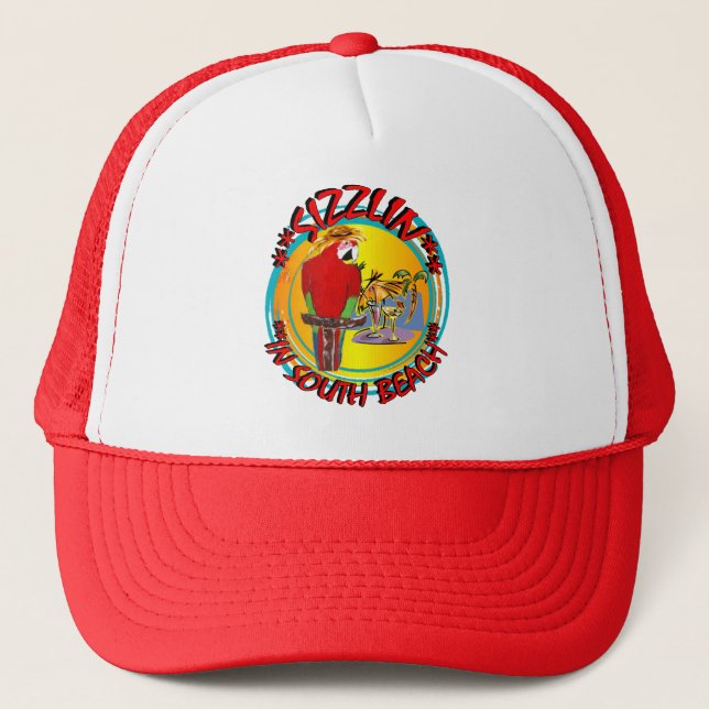 SIZZLIN PARROTS TRUCKER HAT (Front)