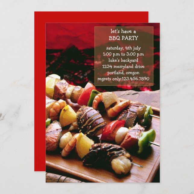 Sizzling BBQ Party Invitation (Front/Back)