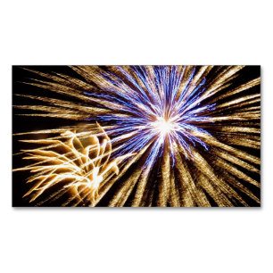 Sizzling Fireworks Display Magnetic Business Card