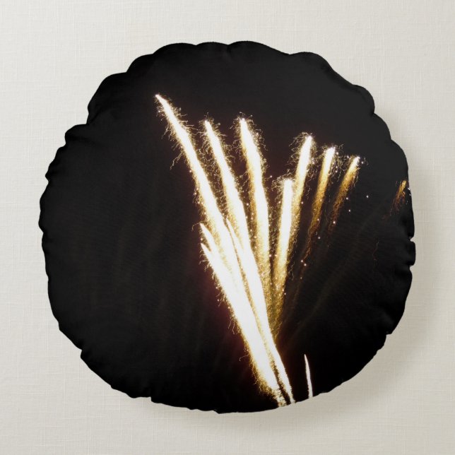 Sizzling Fireworks Round Pillow (Front)