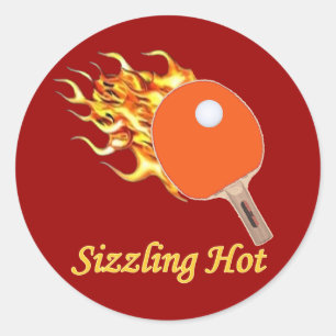 Sizzling Hot Flaming Ping Pong Classic Round Sticker