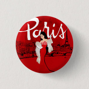 Sizzling in Paris 1 Inch Round Button