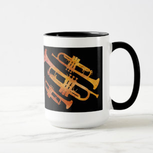 Sizzling Orange and Black Trumpet Wrap Mug