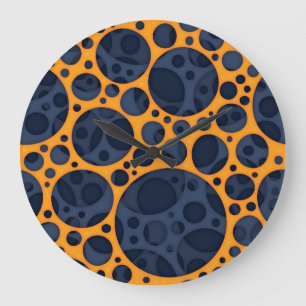 Sizzling Trippy Abstract Lava Holes Design Pattern Large Clock