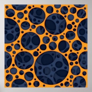 Sizzling Trippy Abstract Lava Holes Design Pattern Poster