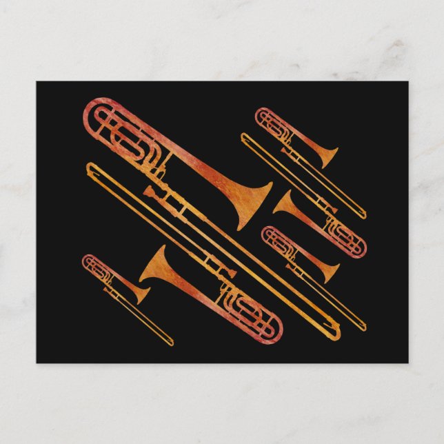 Sizzling Trombones Postcard (Front)