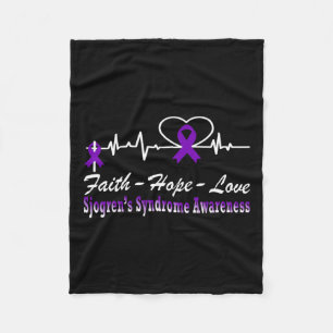 Sjogren’s Syndrome Awareness Heartbeat Christian C Fleece Blanket