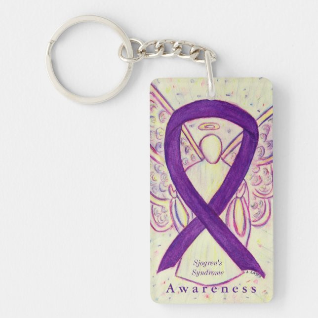 Sjogren's Syndrome Angel Awareness Ribbon Porte -  (Devant)