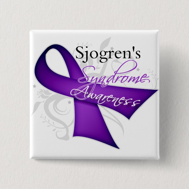 Sjogren's Syndrome Awareness 2 Inch Square Button (Front)
