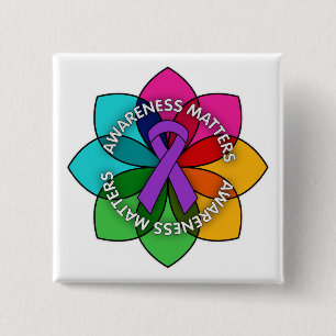 Sjogrens Syndrome Awareness Matters Petals 2 Inch Square Button